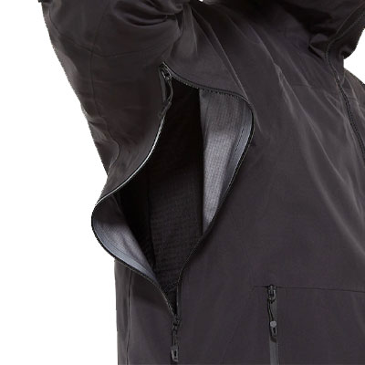 waterproof jacket pit zip ventilation